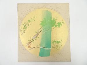 春華筆　竹図　肉筆色紙